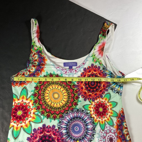 Vivienne Tam Tank Dress, Mandala/Kaleidoscope Pattern, Great Colors! - Picture 3 of 7
